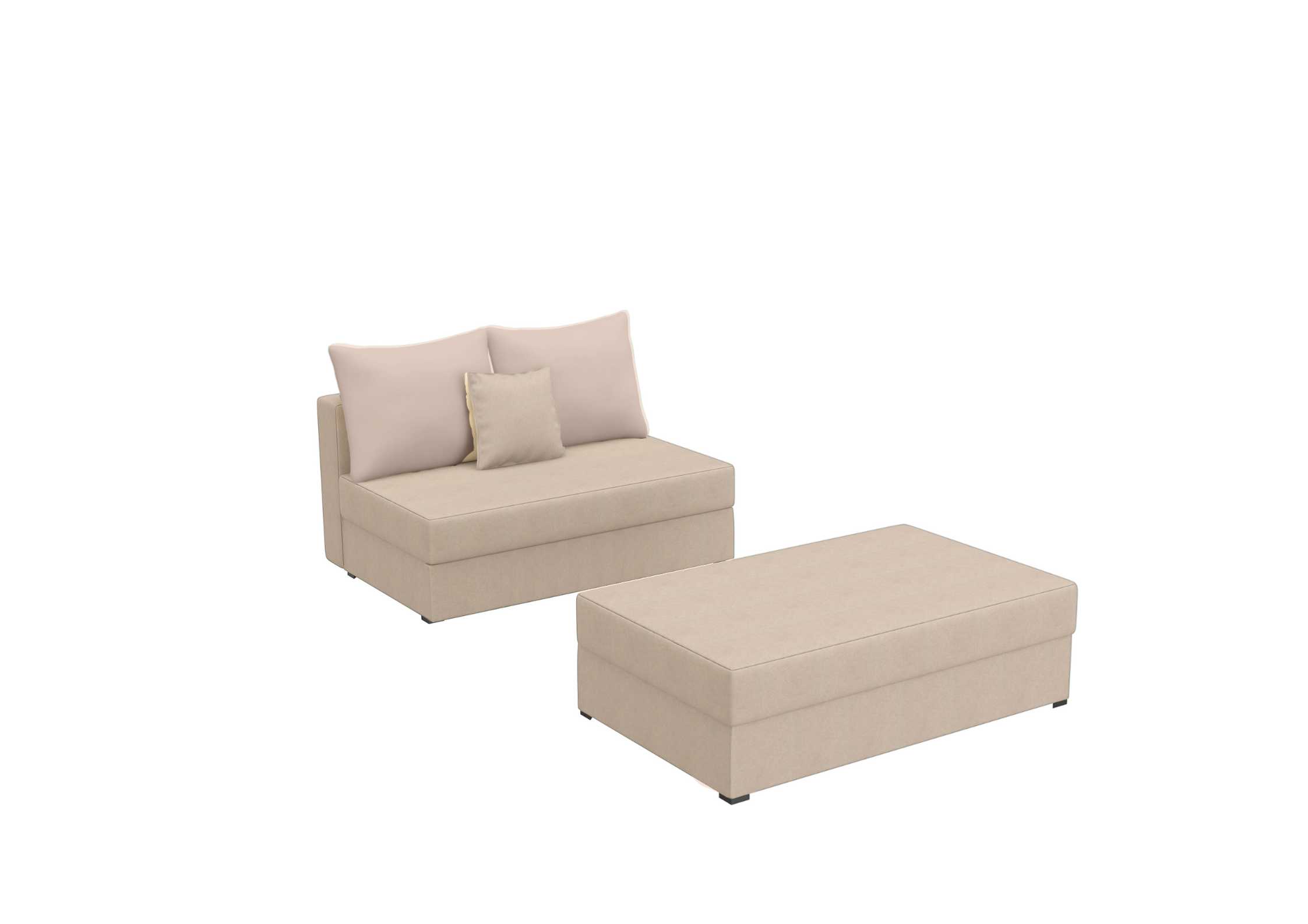 Mała beżowa sofa rozkładana